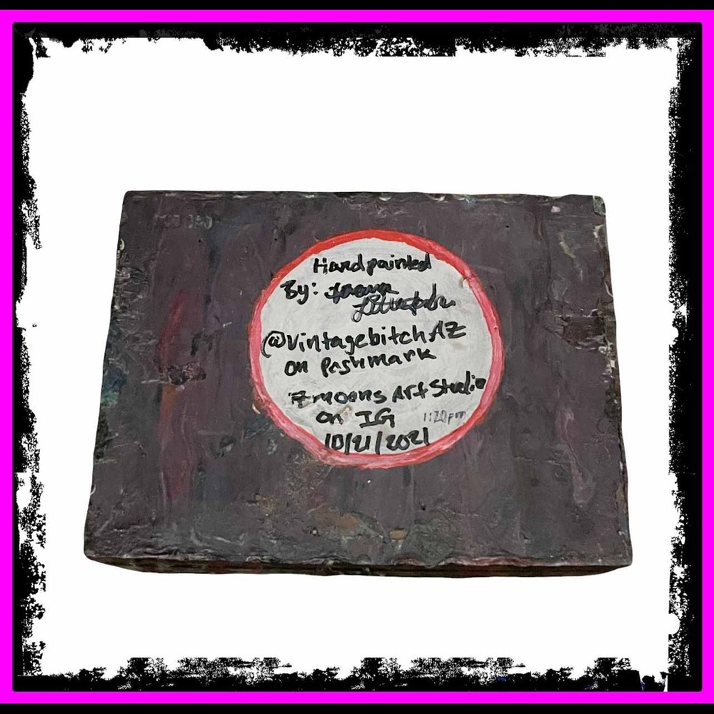 New Artisan Hand Painted By Me Gothic Poured Vintage Cigar Box By Arturo Fuente - Picture 6 of 15